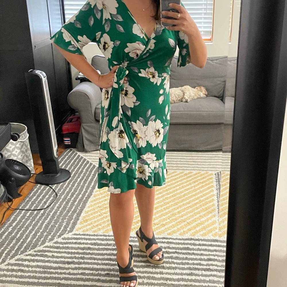 Gilli Green Floral Dress